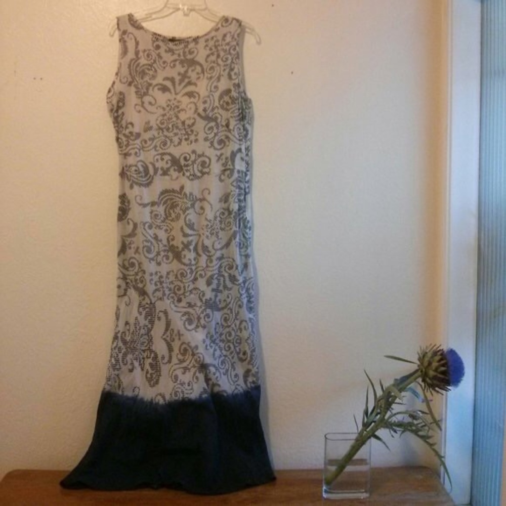 Set: Gauzy Cotton Ombre/Dip Dyed Maxi Dress + Matching Slip